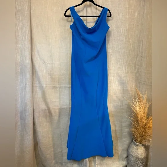 La Petite Robe di Chiara Boni Cobalt Maeli Gown Maxi Dress in Size Medium - Picture 9 of 13